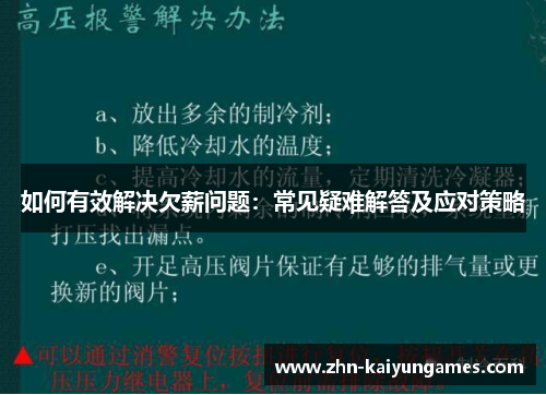 如何有效解决欠薪问题：常见疑难解答及应对策略